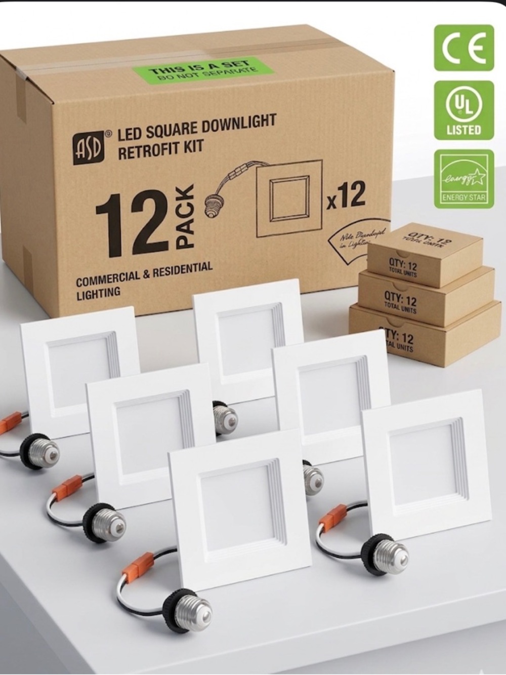 ASD LED Square Downlight Retrofit Kit - White